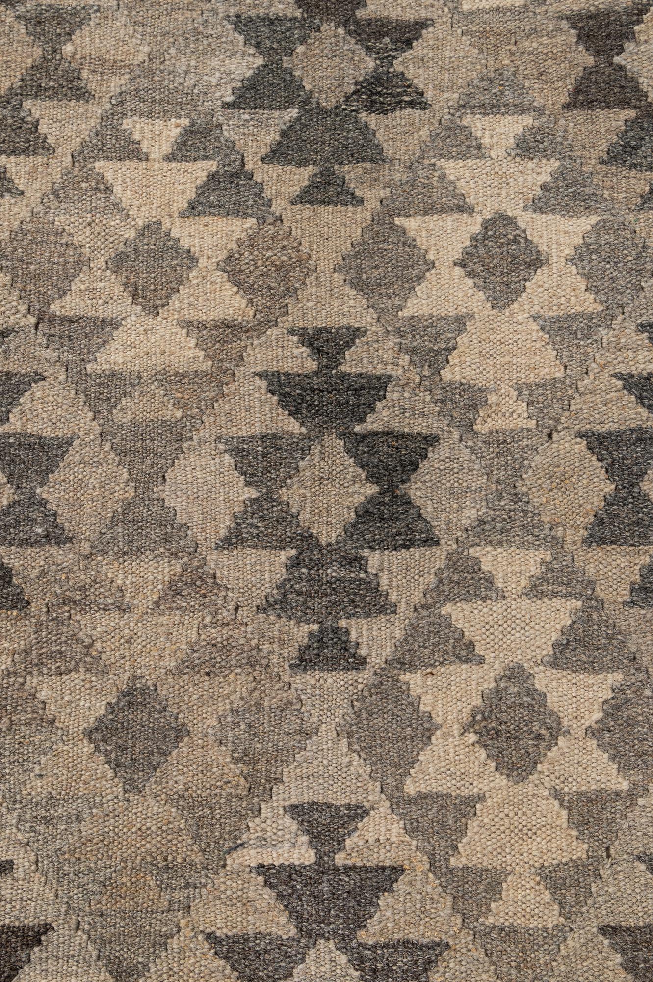 6' 10 x 9' 10 Hand Woven Kilim Maymana Wool Rug
