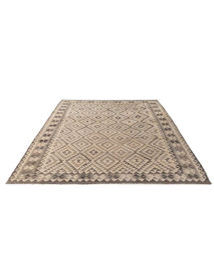 6' 11 x 9' 10 Hand Woven Kilim Maymana Wool Rug