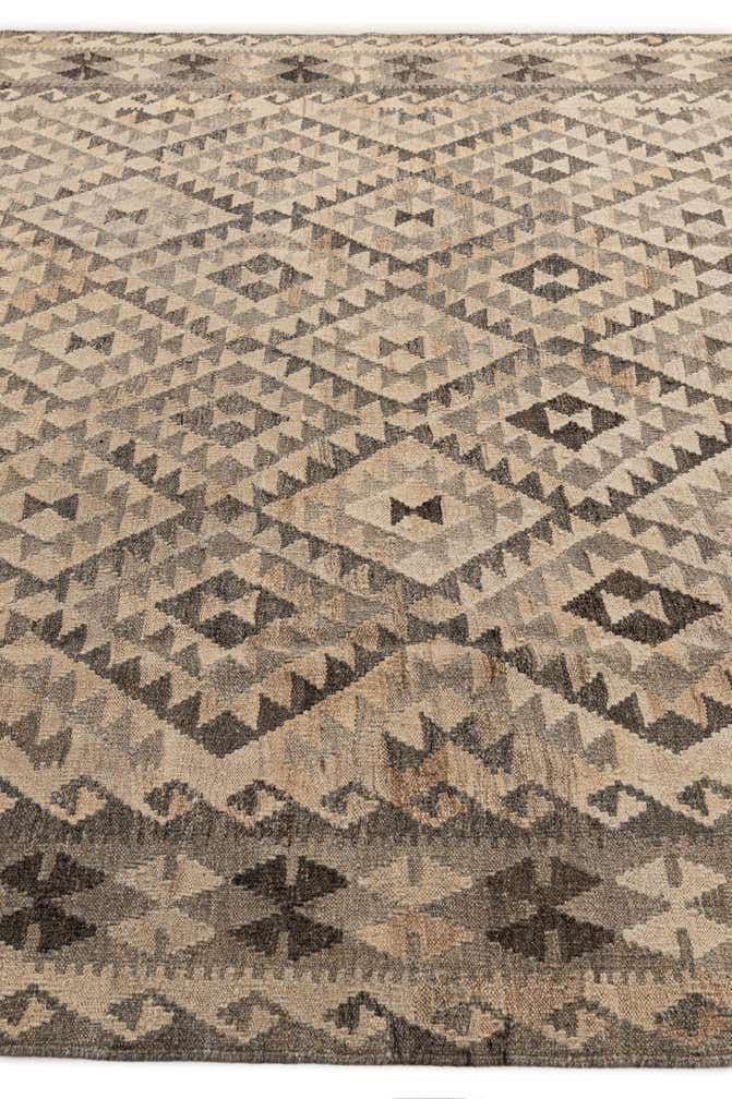 6' 11 x 9' 10 Hand Woven Kilim Maymana Wool Rug