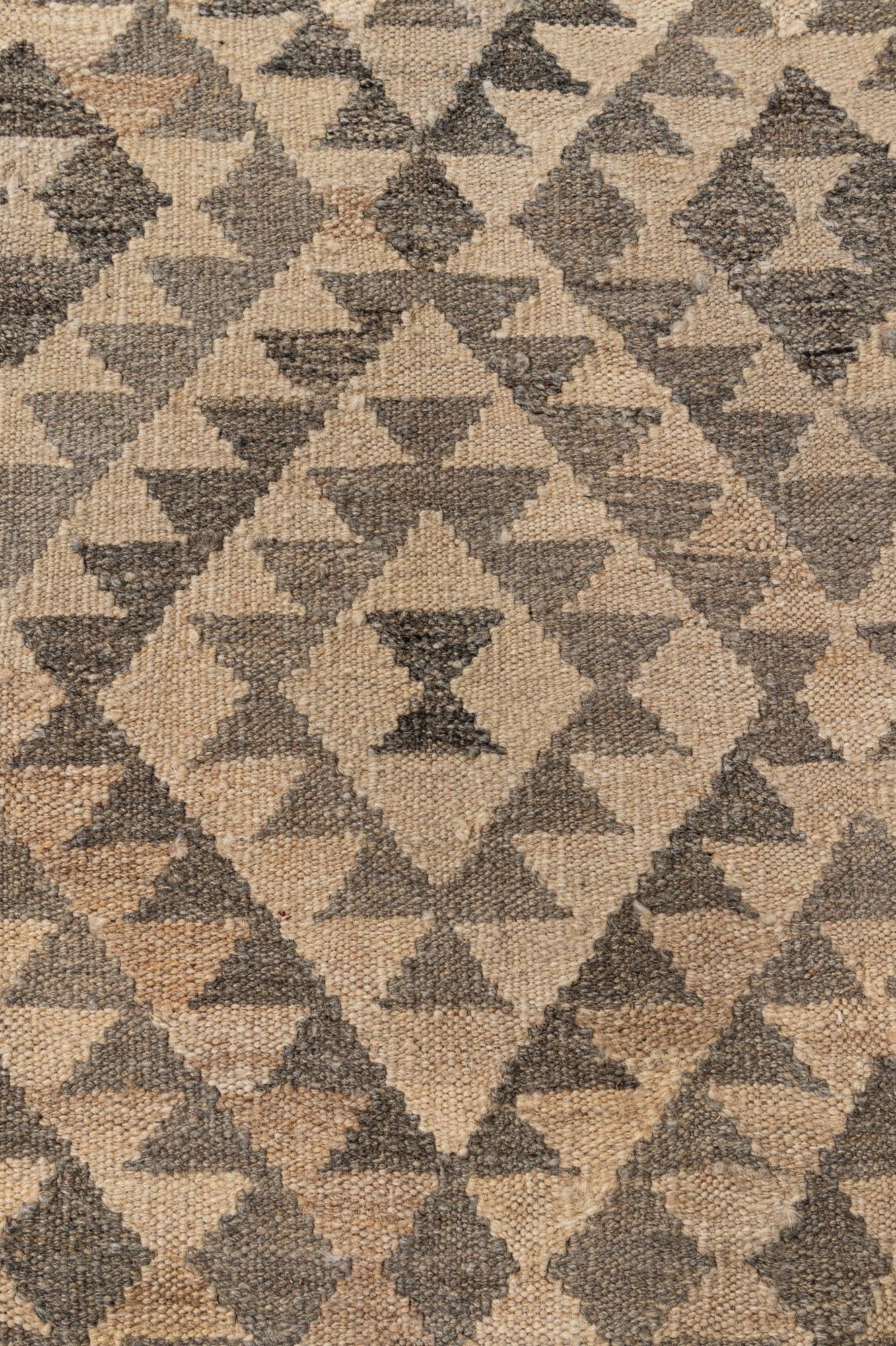 6' 11 x 9' 10 Hand Woven Kilim Maymana Wool Rug