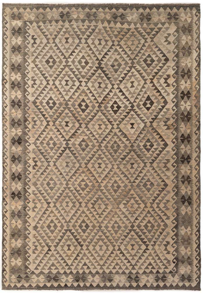 6' 11 x 9' 10 Hand Woven Kilim Maymana Wool Rug