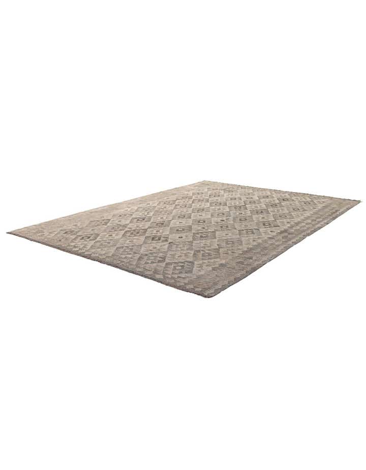 7' 1 x 9' 9 Hand Woven Kilim Maymana Wool Rug