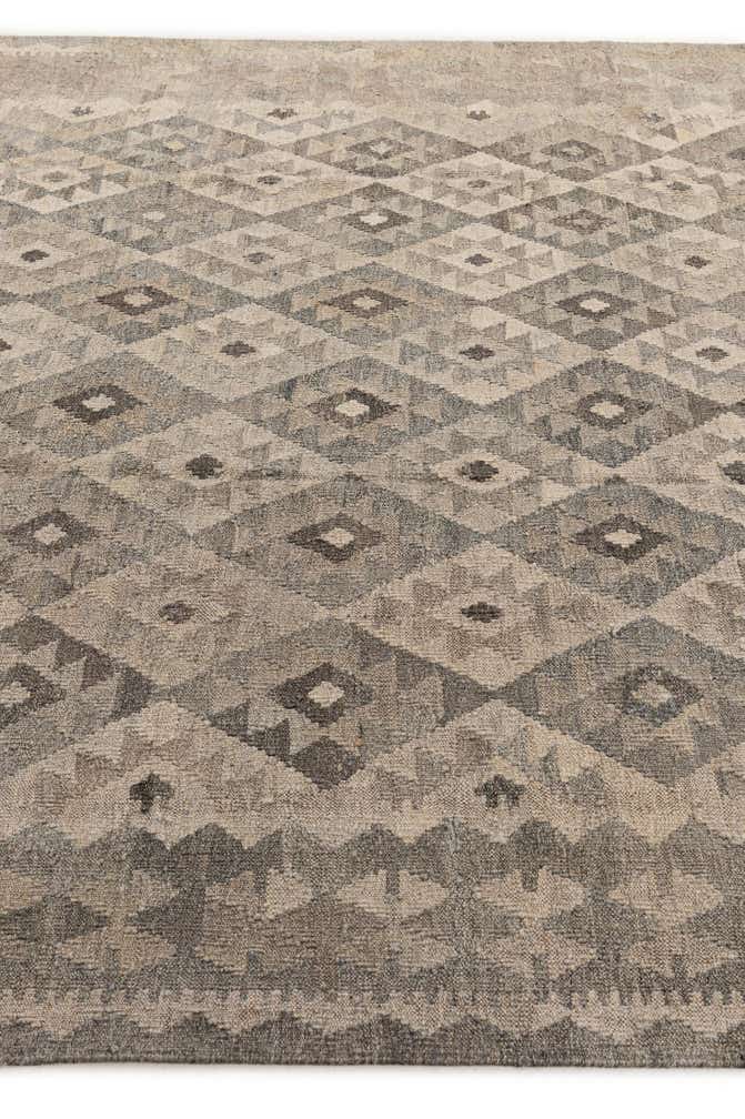 7' 1 x 9' 9 Hand Woven Kilim Maymana Wool Rug