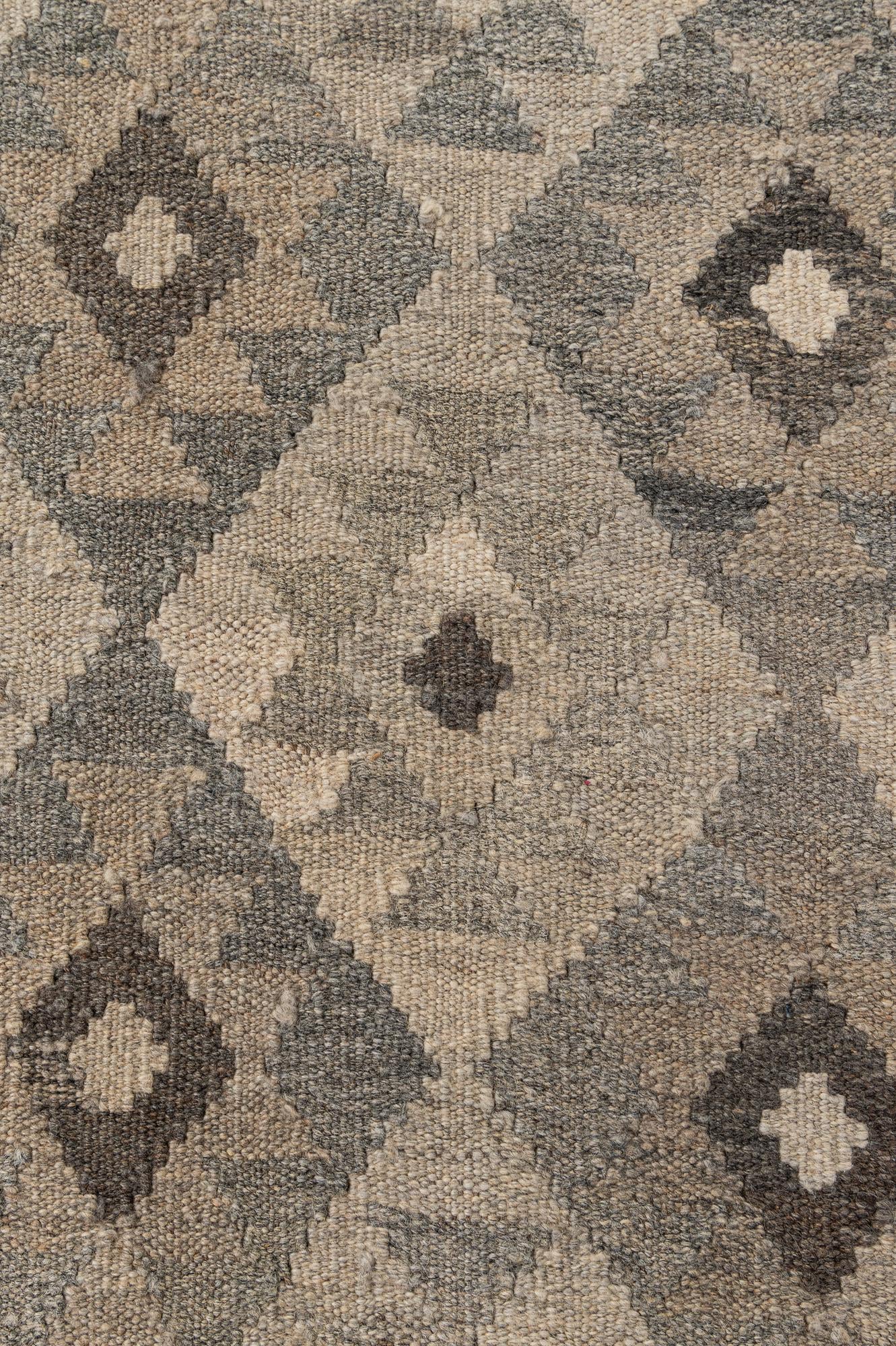 7' 1 x 9' 9 Hand Woven Kilim Maymana Wool Rug