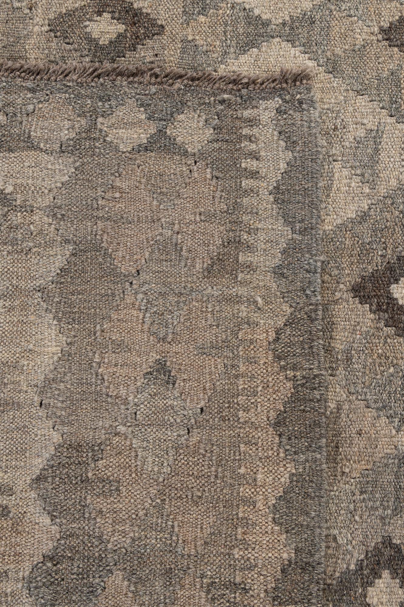 7' 1 x 9' 9 Hand Woven Kilim Maymana Wool Rug