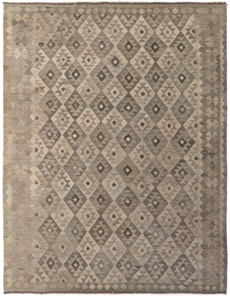 Detail image of 7' 1 x 9' 9 Hand Woven Kilim Maymana Wool Rug