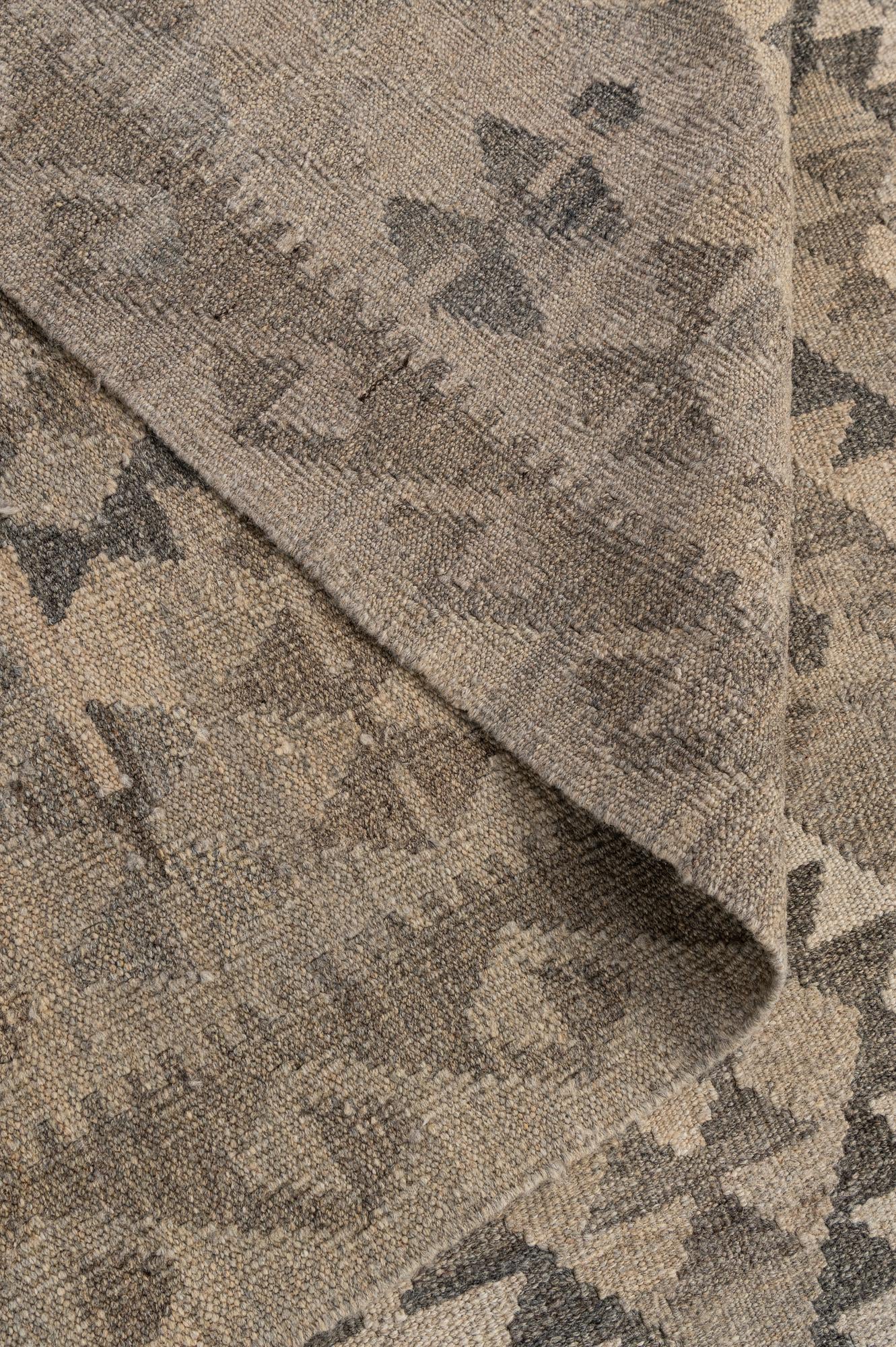 6' 9 x 10' Hand Woven Kilim Maymana Wool Rug