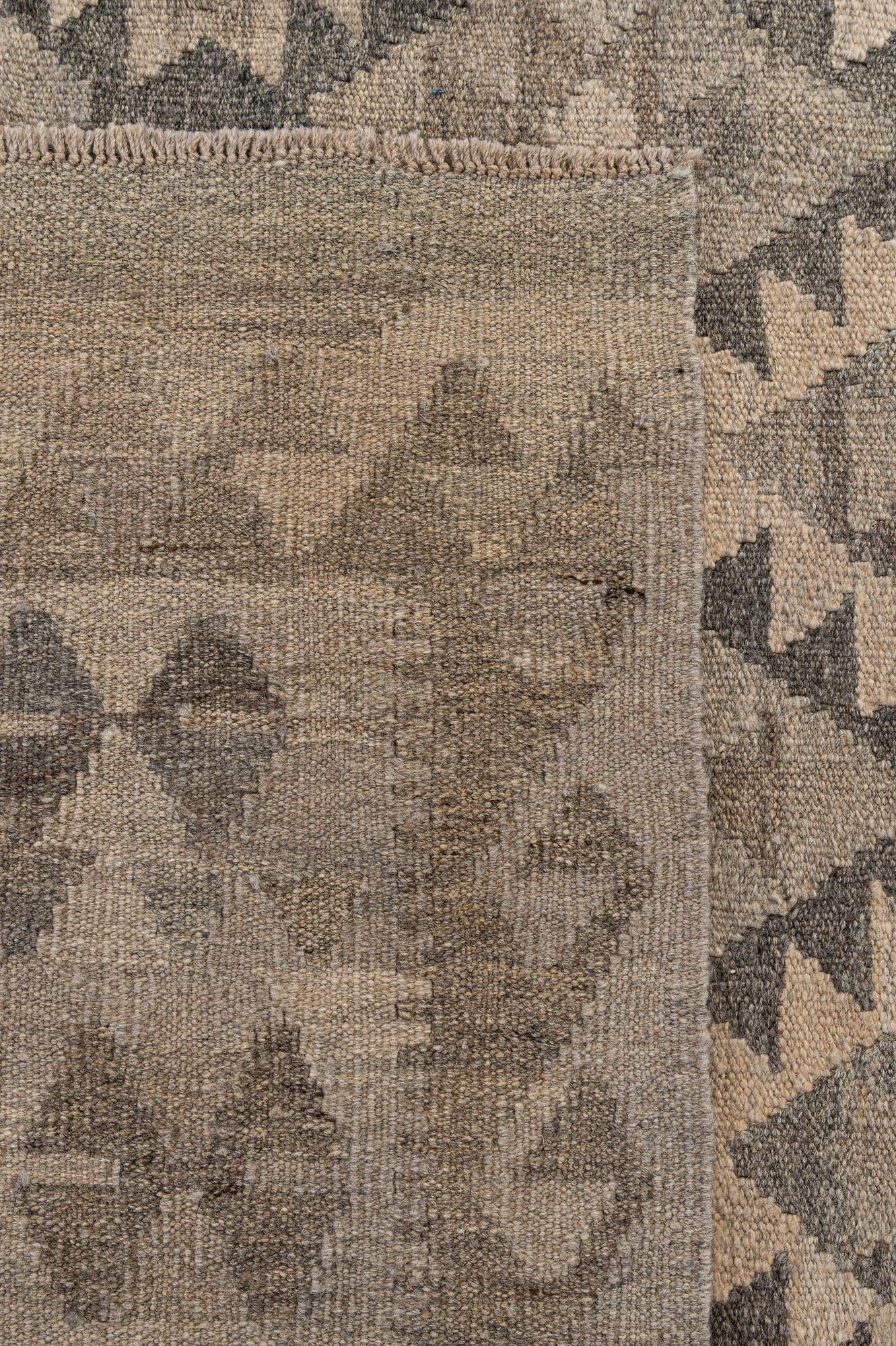 6' 9 x 10' Hand Woven Kilim Maymana Wool Rug