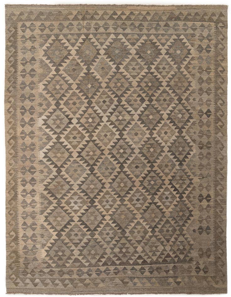 Detail image of 6' 9 x 10' Hand Woven Kilim Maymana Wool Rug