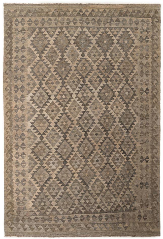 Detail image of 6' 9 x 10' Hand Woven Kilim Maymana Wool Rug