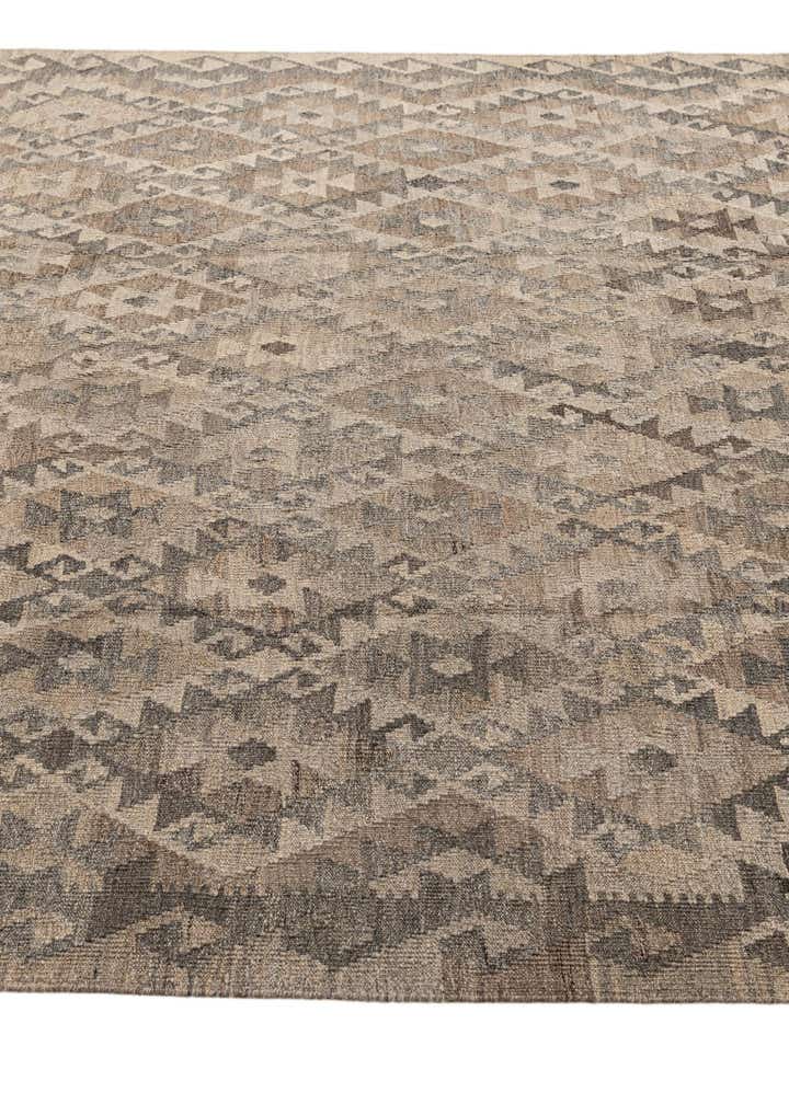 6' 10 x 9' 9 Hand Woven Kilim Maymana Wool Rug