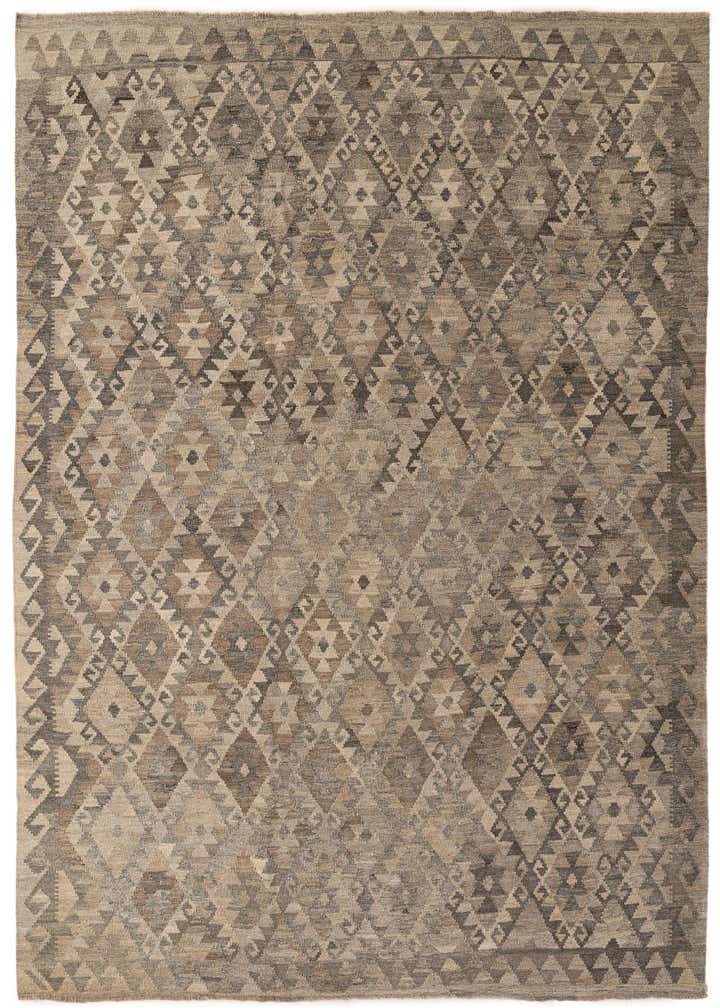 6' 10 x 9' 9 Hand Woven Kilim Maymana Wool Rug