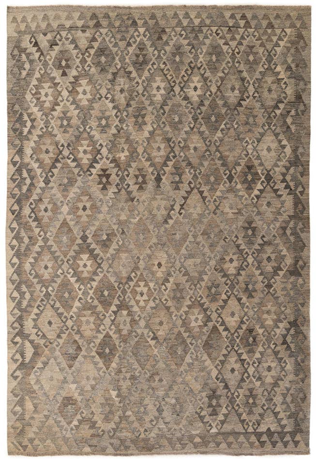 Detail image of 6' 10 x 9' 9 Hand Woven Kilim Maymana Wool Rug