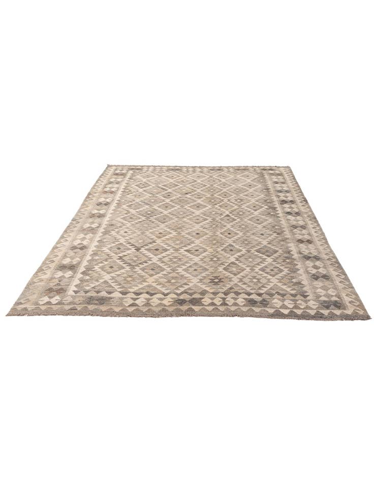 Detail image of 6' 10 x 9' 10 Hand Woven Kilim Maymana Wool Rug