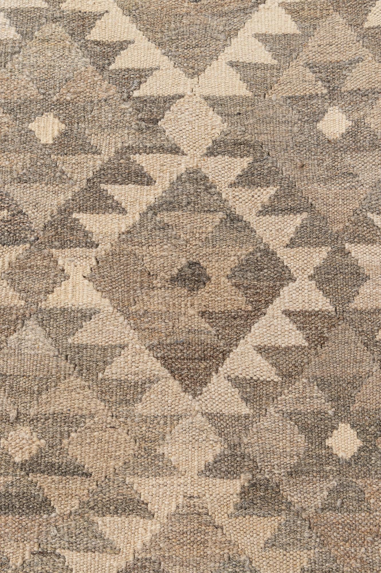 6' 10 x 9' 10 Hand Woven Kilim Maymana Wool Rug