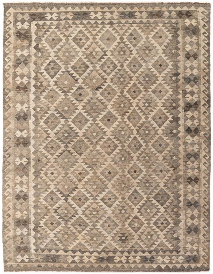 Detail image of 6' 10 x 9' 10 Hand Woven Kilim Maymana Wool Rug