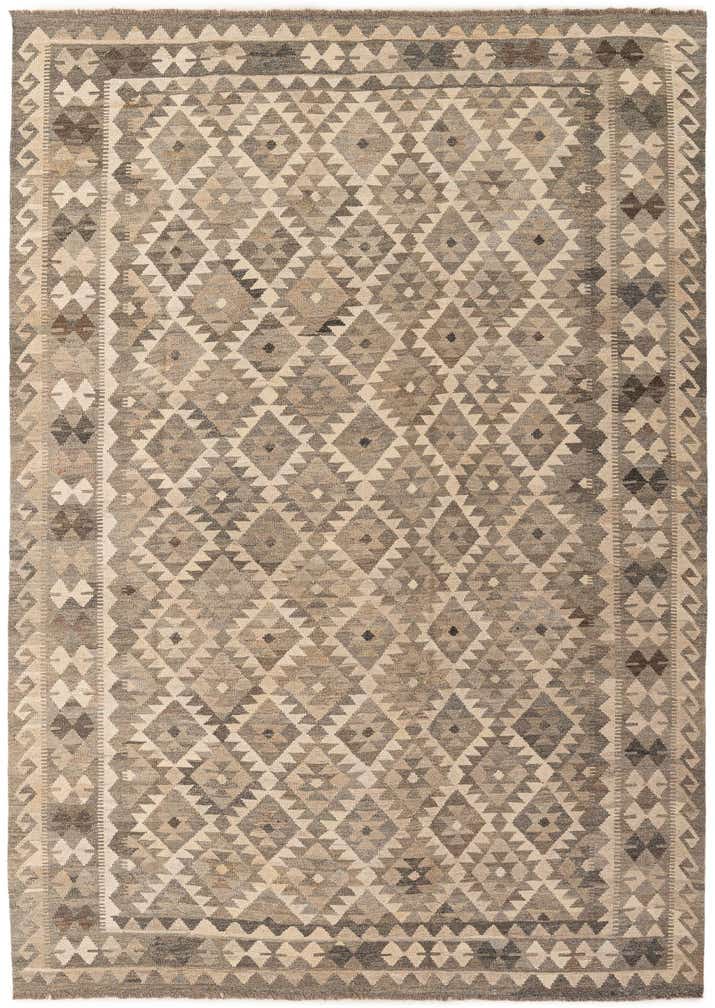 6' 10 x 9' 10 Hand Woven Kilim Maymana Wool Rug