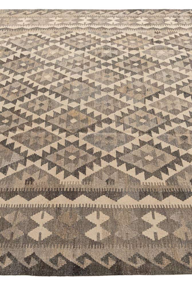 7' x 9' 10 Hand Woven Kilim Maymana Wool Rug