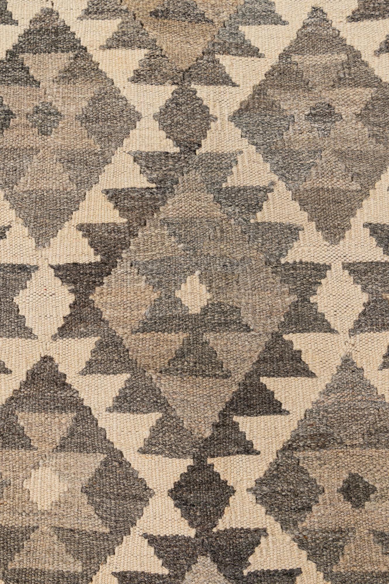 7' x 9' 10 Hand Woven Kilim Maymana Wool Rug