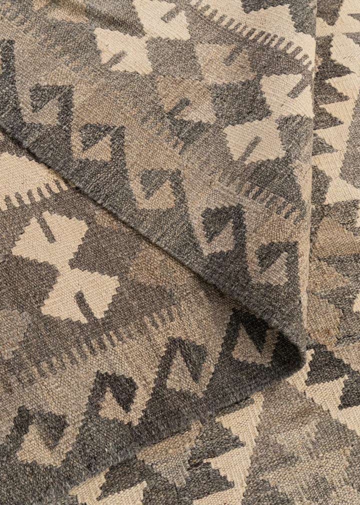 7' x 9' 10 Hand Woven Kilim Maymana Wool Rug