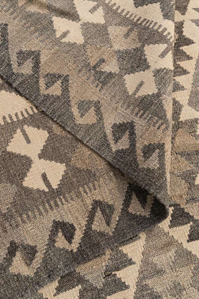 7' x 9' 10 Hand Woven Kilim Maymana Wool Rug