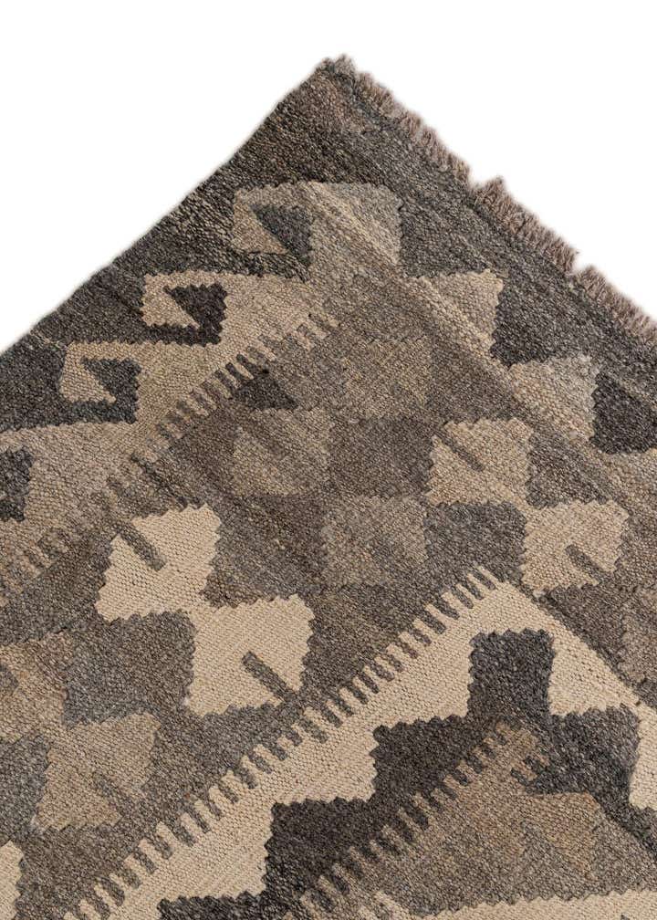 7' x 9' 10 Hand Woven Kilim Maymana Wool Rug