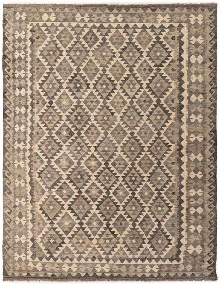 Detail image of 7' x 9' 10 Hand Woven Kilim Maymana Wool Rug