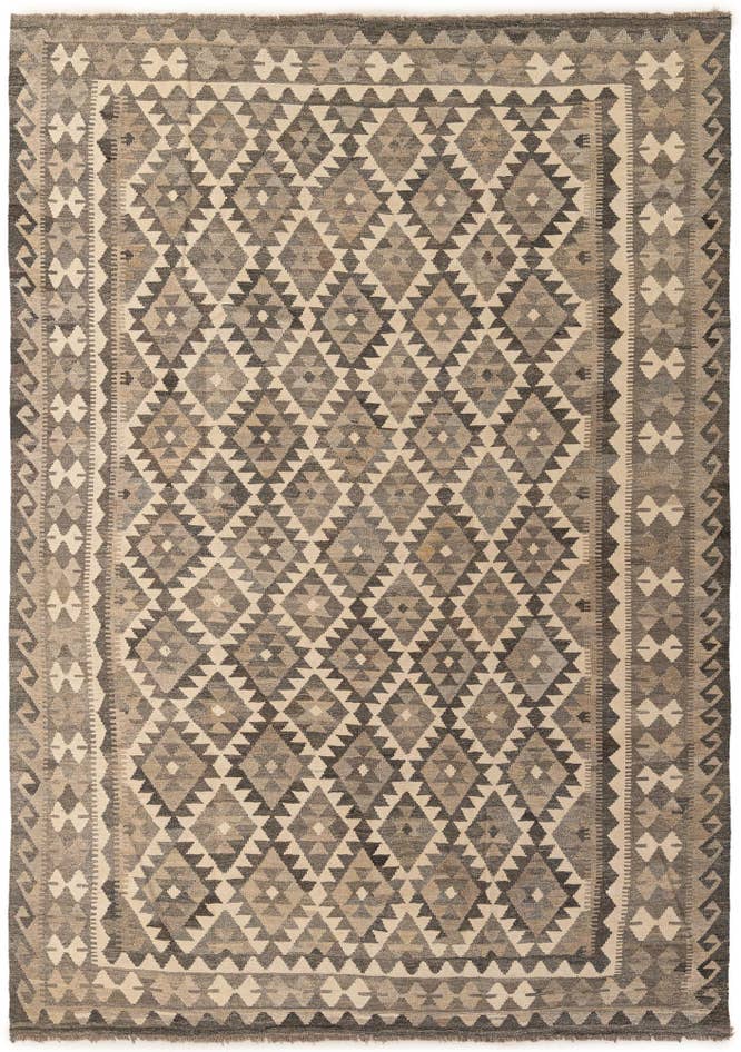 Detail image of 7' x 9' 10 Hand Woven Kilim Maymana Wool Rug