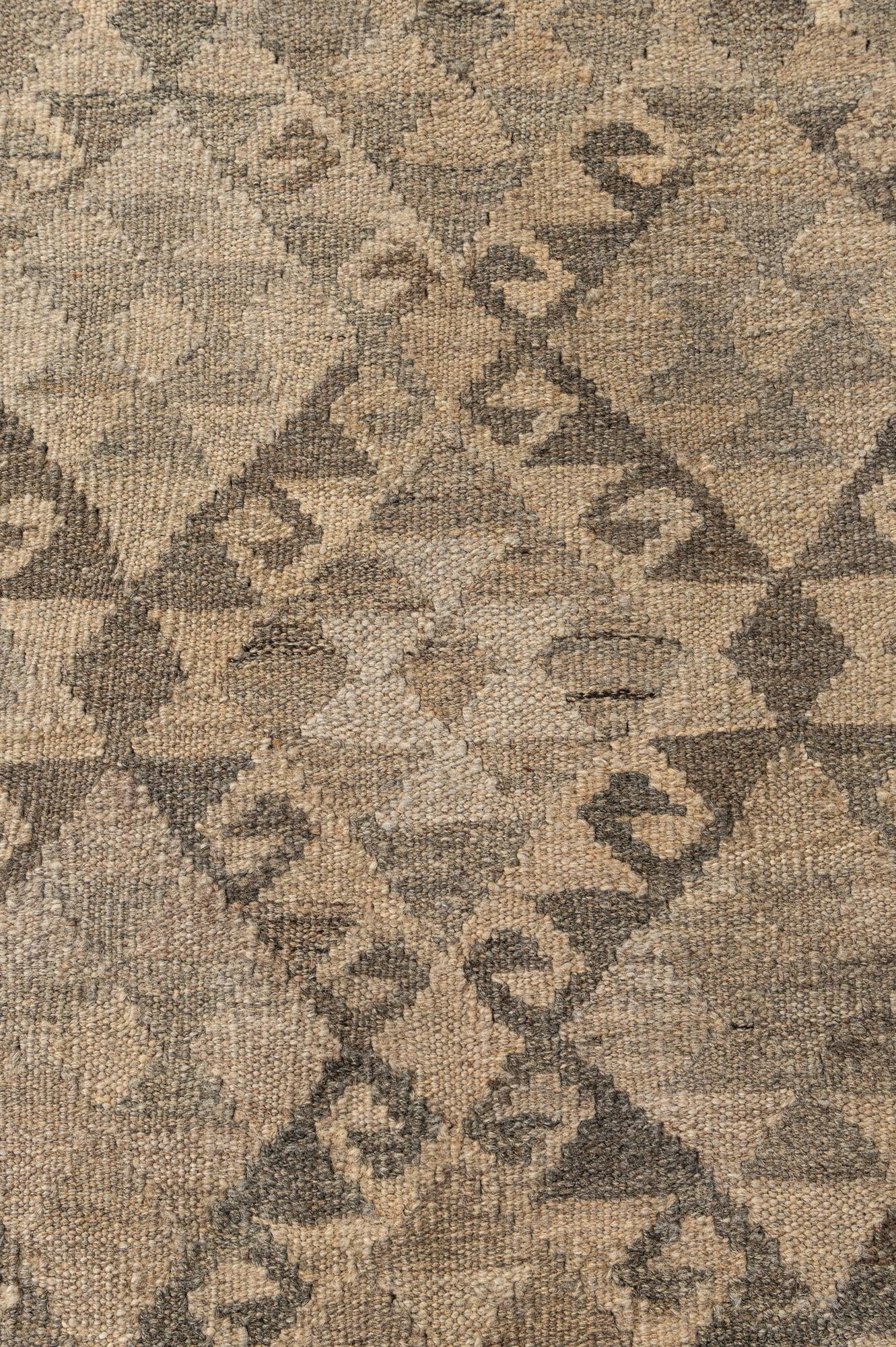 6' 7 x 9' 7 Hand Woven Kilim Maymana Wool Rug