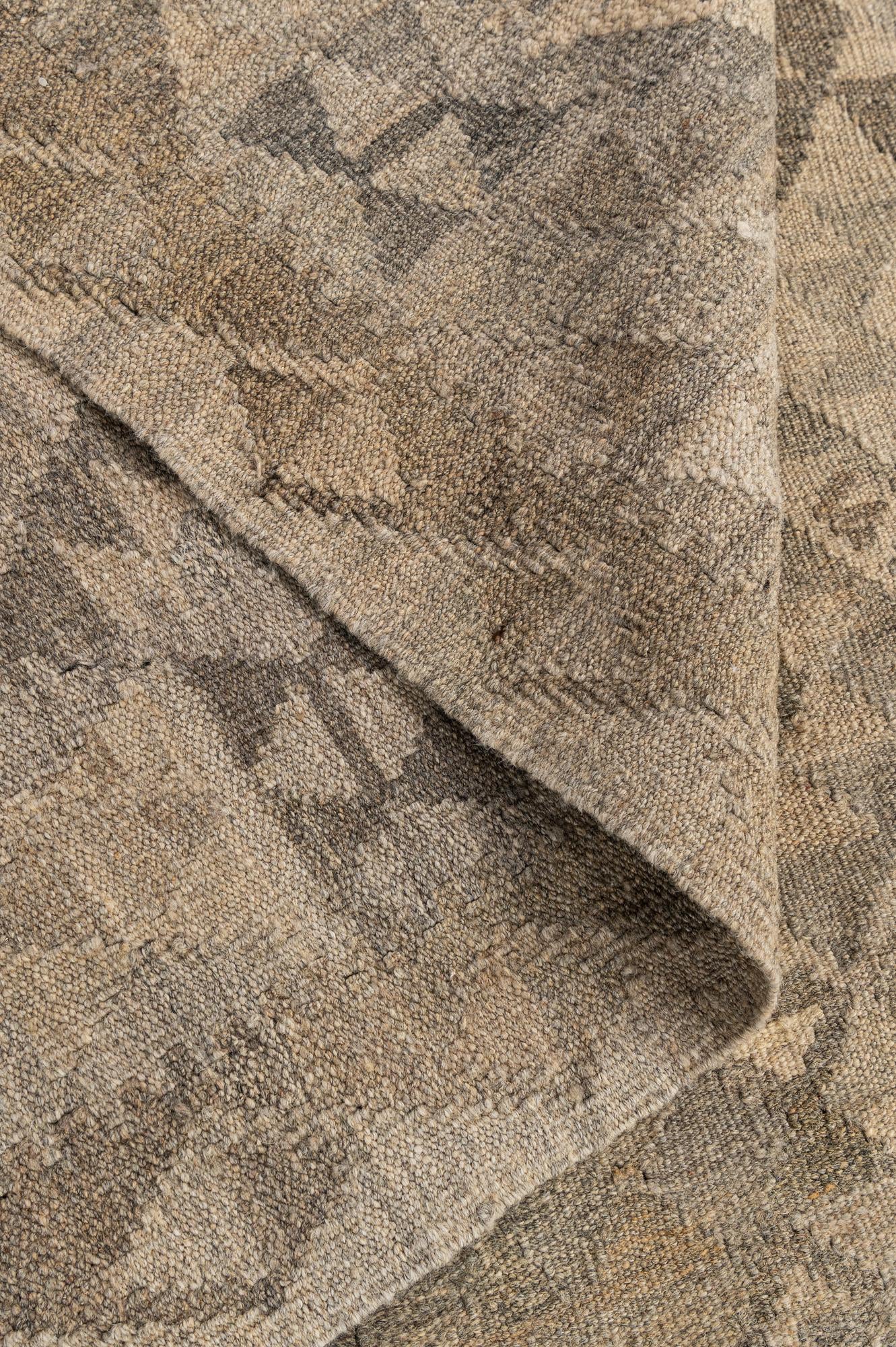 6' 7 x 9' 7 Hand Woven Kilim Maymana Wool Rug