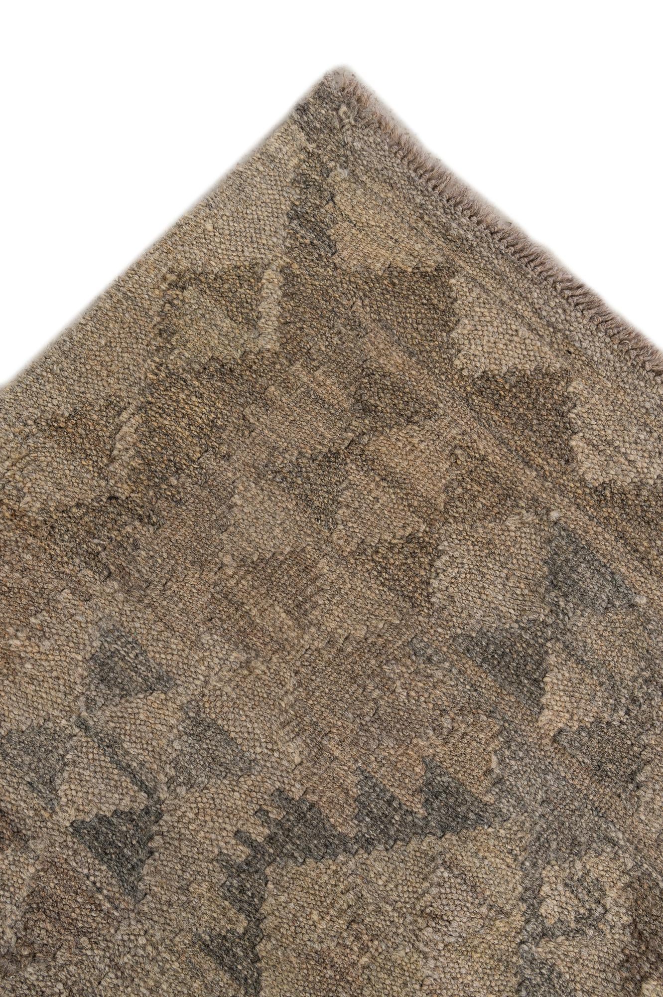 6' 7 x 9' 7 Hand Woven Kilim Maymana Wool Rug