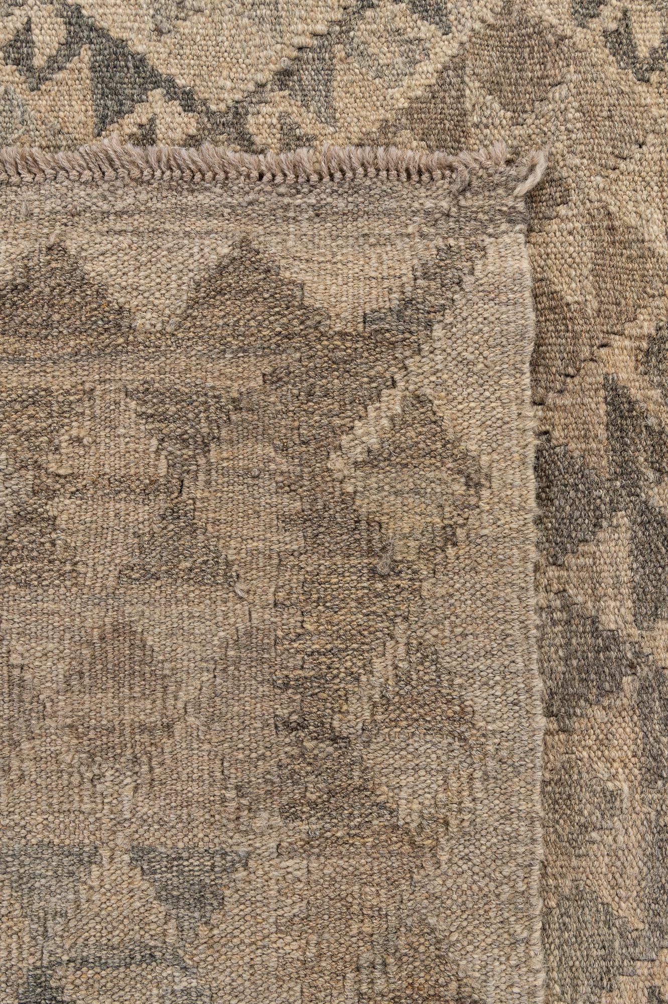 6' 7 x 9' 7 Hand Woven Kilim Maymana Wool Rug