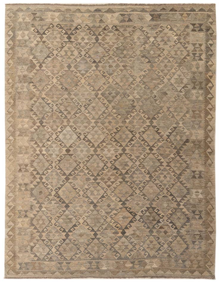 Detail image of 6' 7 x 9' 7 Hand Woven Kilim Maymana Wool Rug