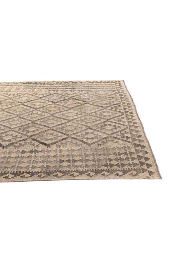 6' 11 x 9' 11 Hand Woven Kilim Maymana Wool Rug