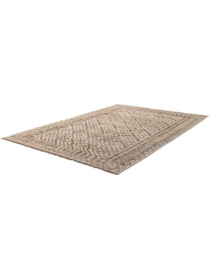 6' 9 x 9' 10 Hand Woven Kilim Maymana Wool Rug