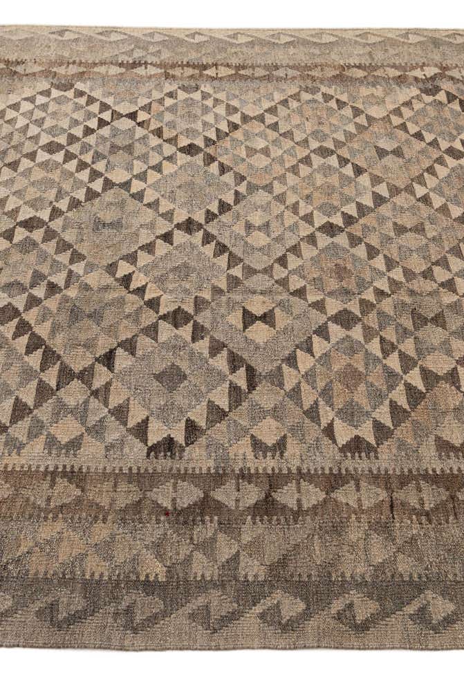 6' 9 x 9' 10 Hand Woven Kilim Maymana Wool Rug