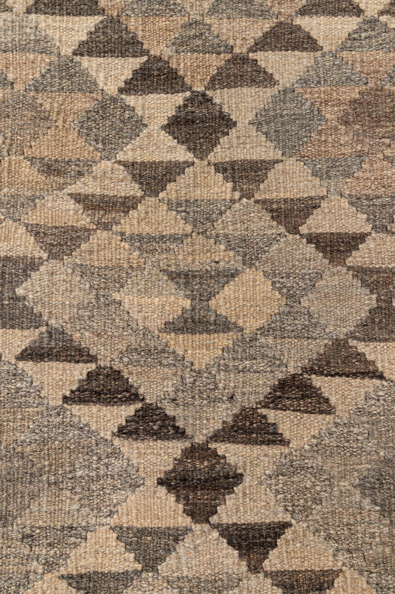 6' 9 x 9' 10 Hand Woven Kilim Maymana Wool Rug