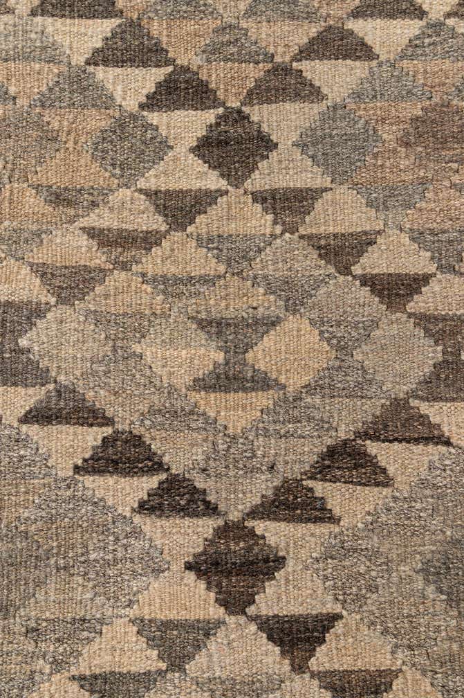 6' 9 x 9' 10 Hand Woven Kilim Maymana Wool Rug