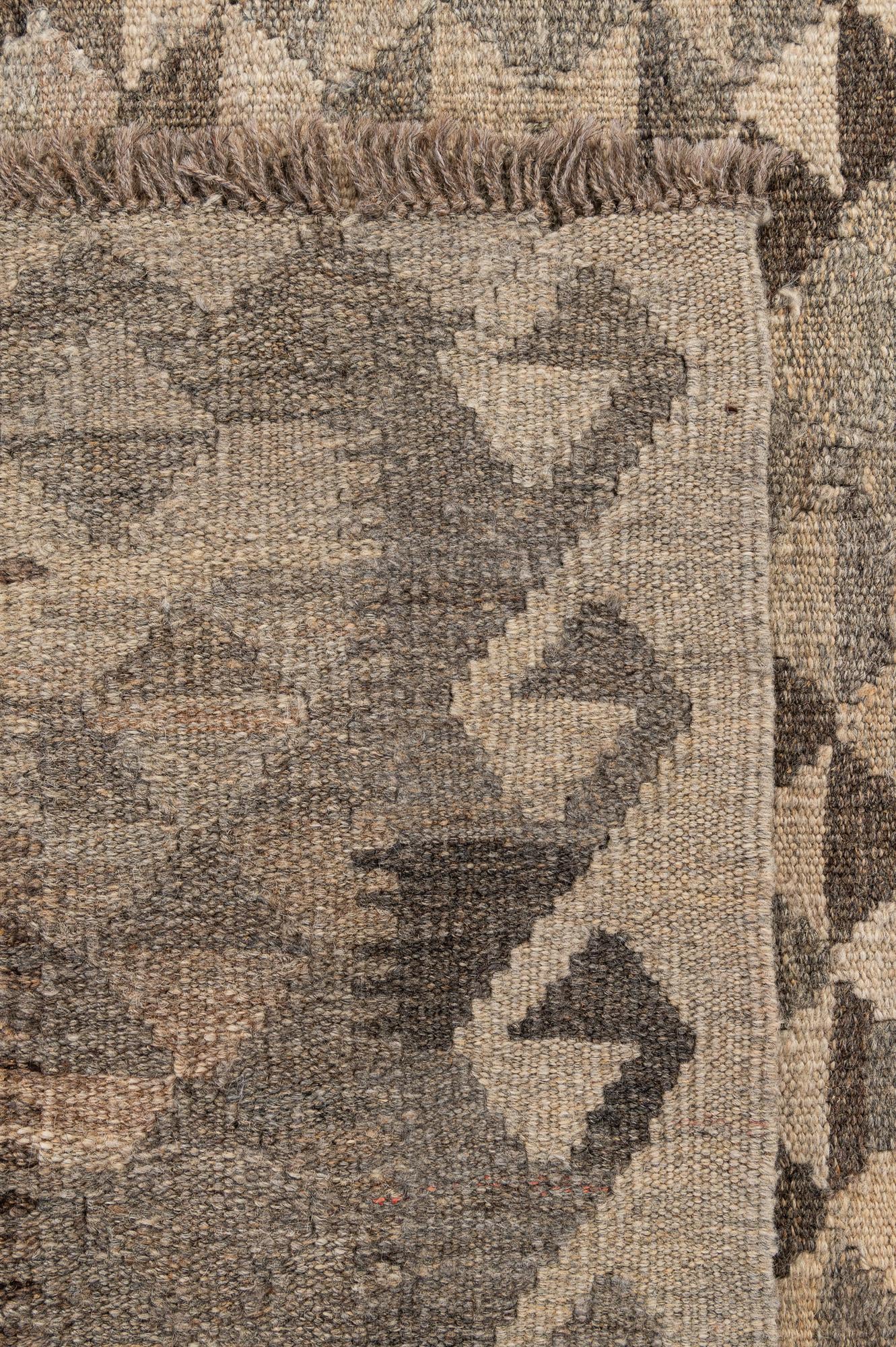 6' 9 x 9' 10 Hand Woven Kilim Maymana Wool Rug