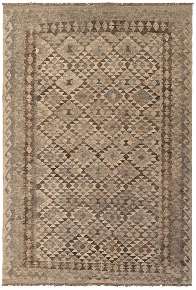 6' 9 x 9' 10 Hand Woven Kilim Maymana Wool Rug