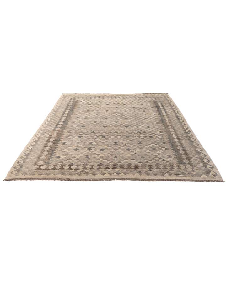 7' x 9' 11 Hand Woven Kilim Maymana Wool Rug