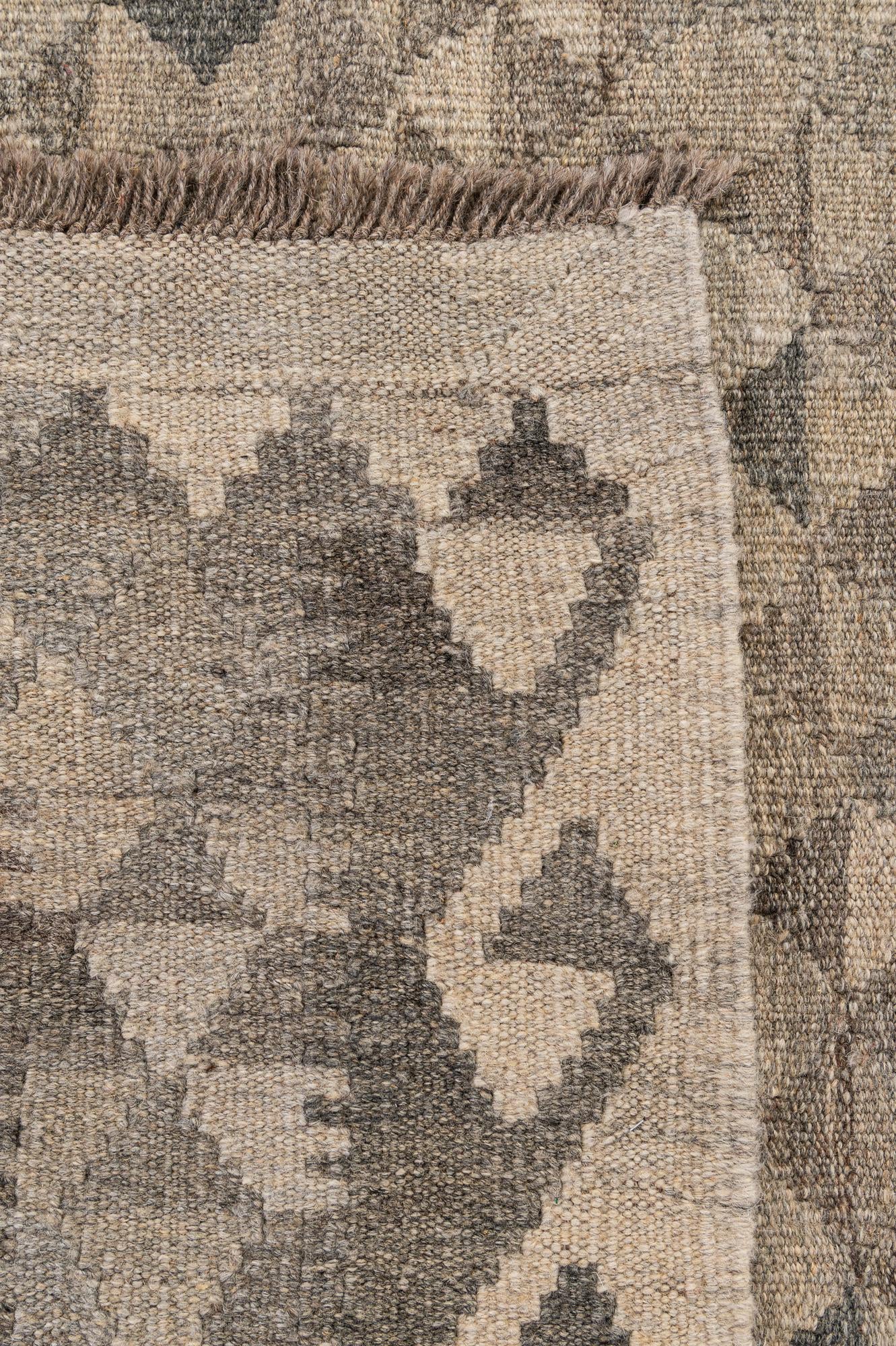 7' x 9' 11 Hand Woven Kilim Maymana Wool Rug