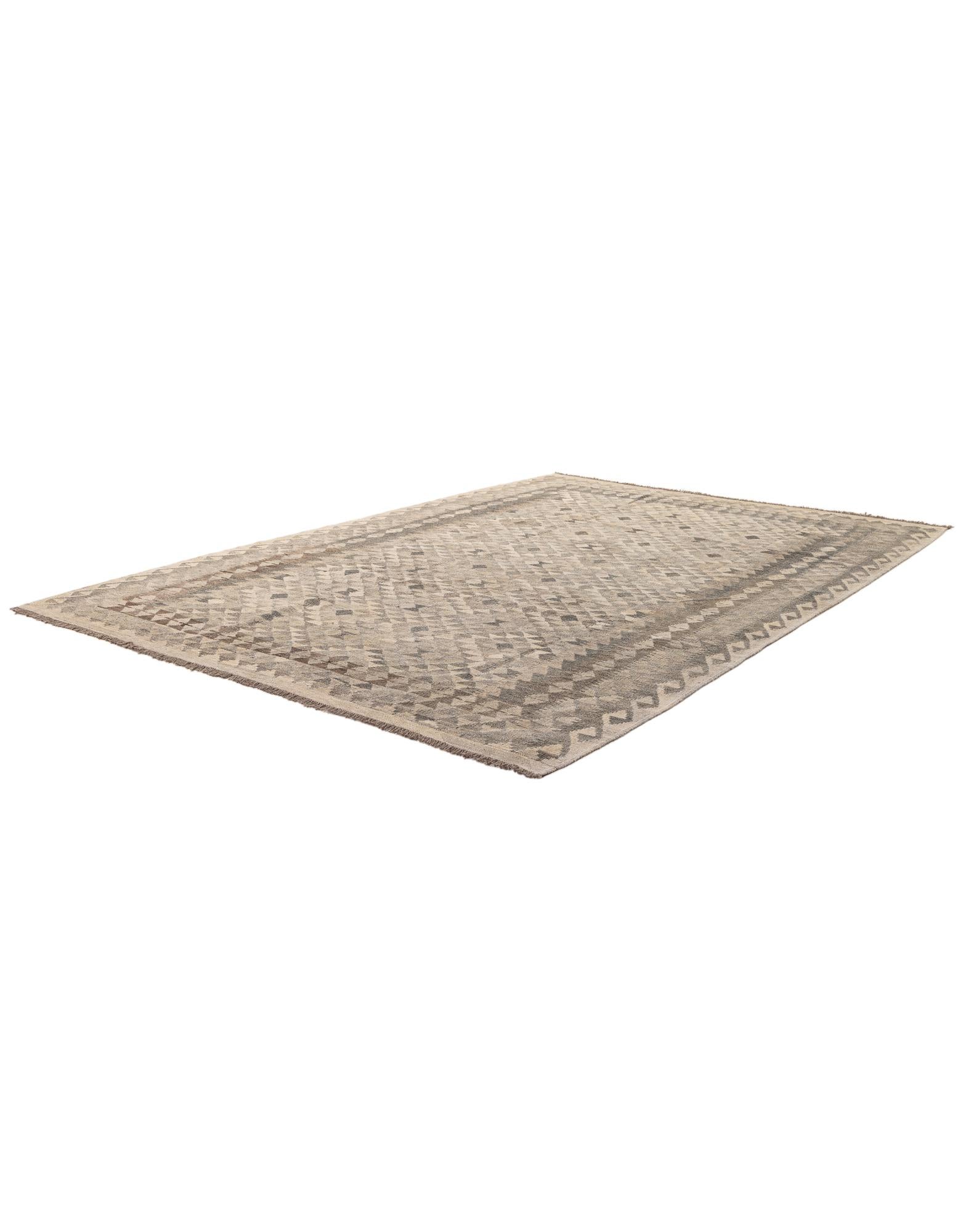 7' x 9' 11 Hand Woven Kilim Maymana Wool Rug
