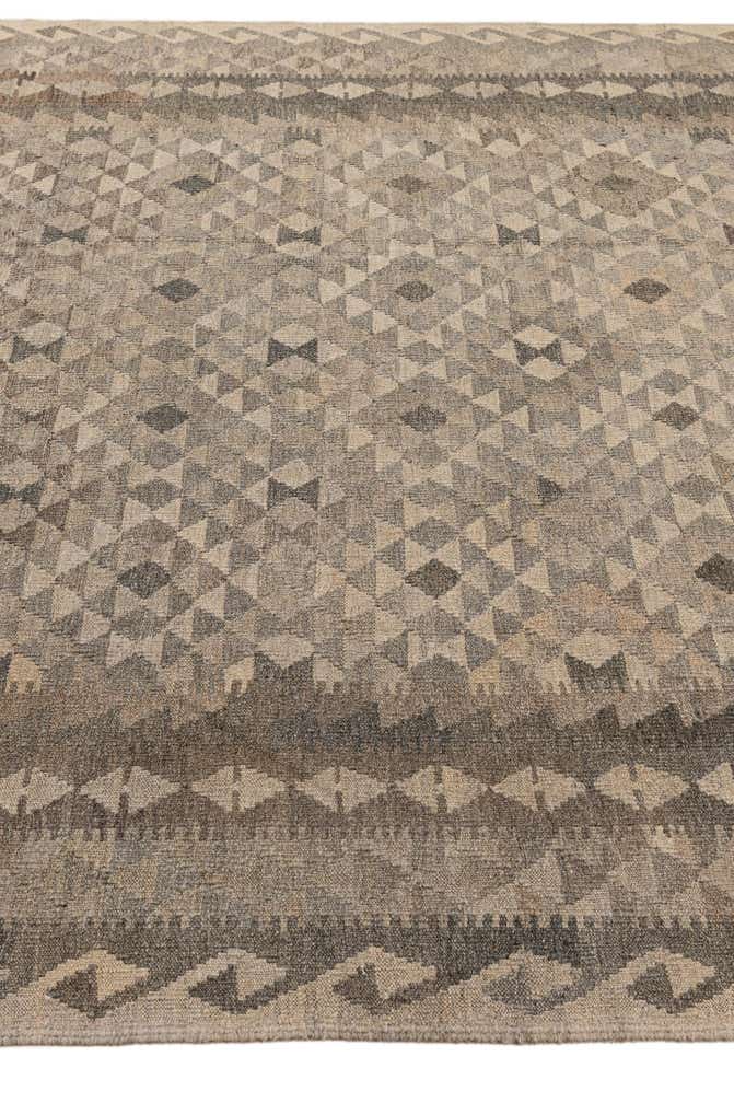 7' x 9' 11 Hand Woven Kilim Maymana Wool Rug