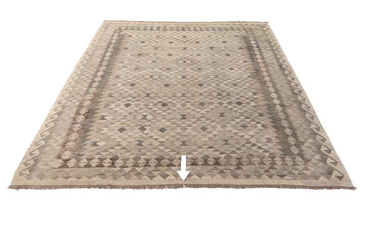 7' x 9' 11 Hand Woven Kilim Maymana Wool Rug