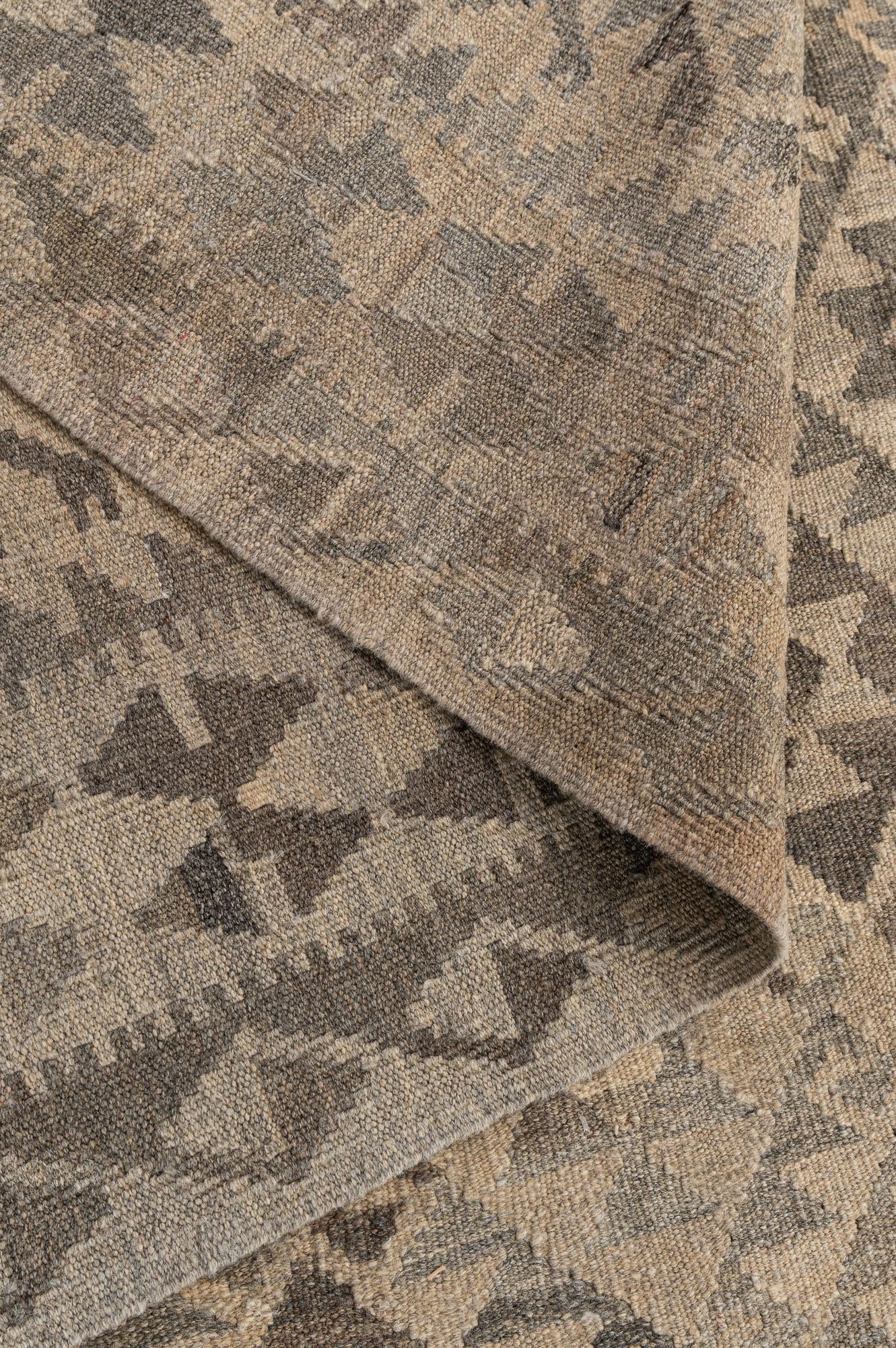 6' 10 x 10' Hand Woven Kilim Maymana Wool Rug