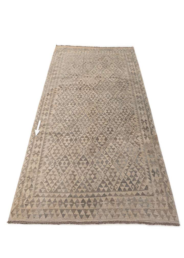 6' 10 x 10' Hand Woven Kilim Maymana Wool Rug