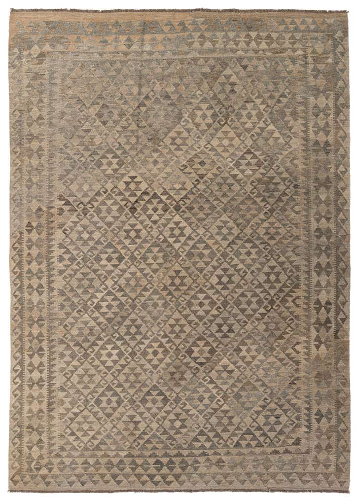 6' 10 x 10' Hand Woven Kilim Maymana Wool Rug