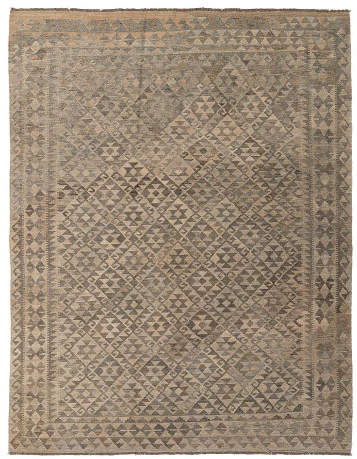 Detail image of 6' 10 x 10' Hand Woven Kilim Maymana Wool Rug