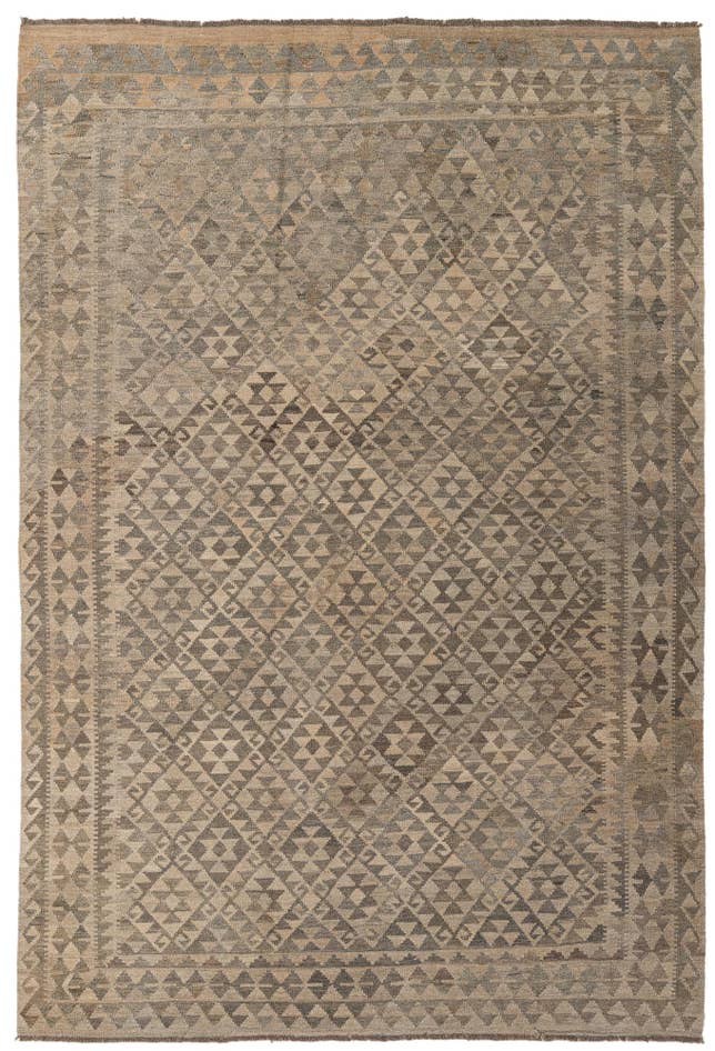 Detail image of 6' 10 x 10' Hand Woven Kilim Maymana Wool Rug